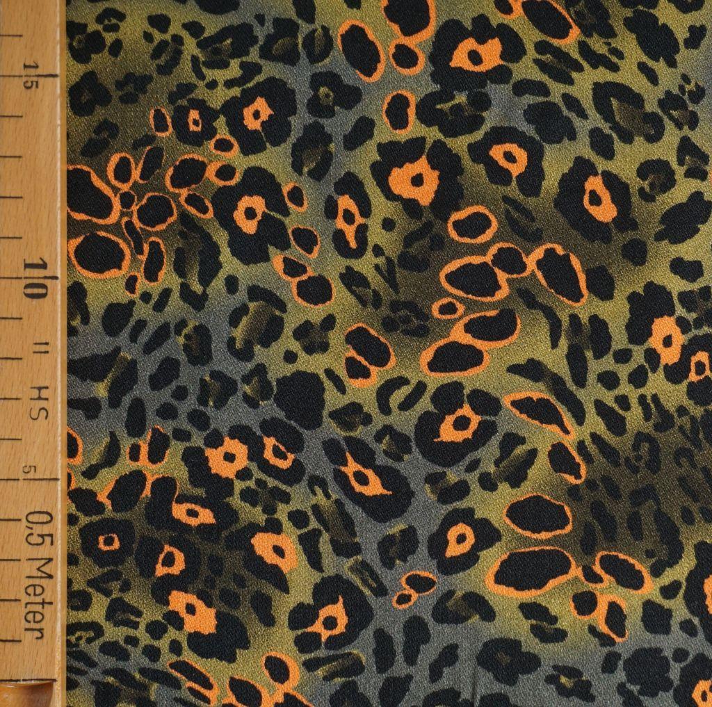 Viskose Druck Leoprint grün orange